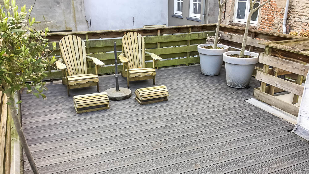 Composietvlonder op dakterras